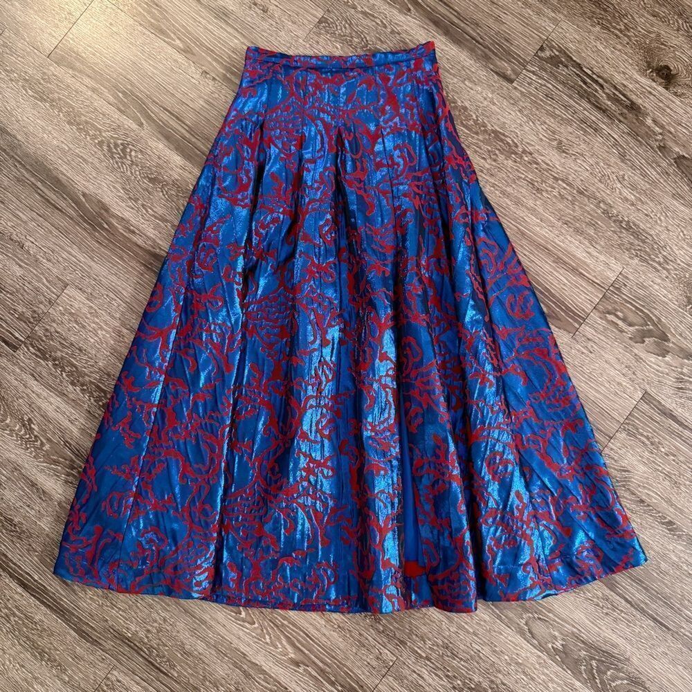 Maeve Pleated Shimmer Maxi Skirt